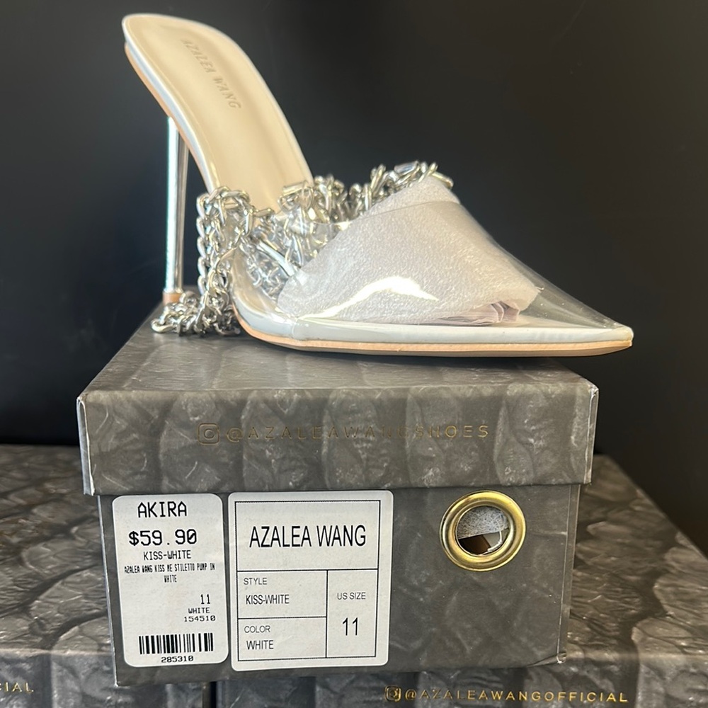 Silver and White Women's Heels